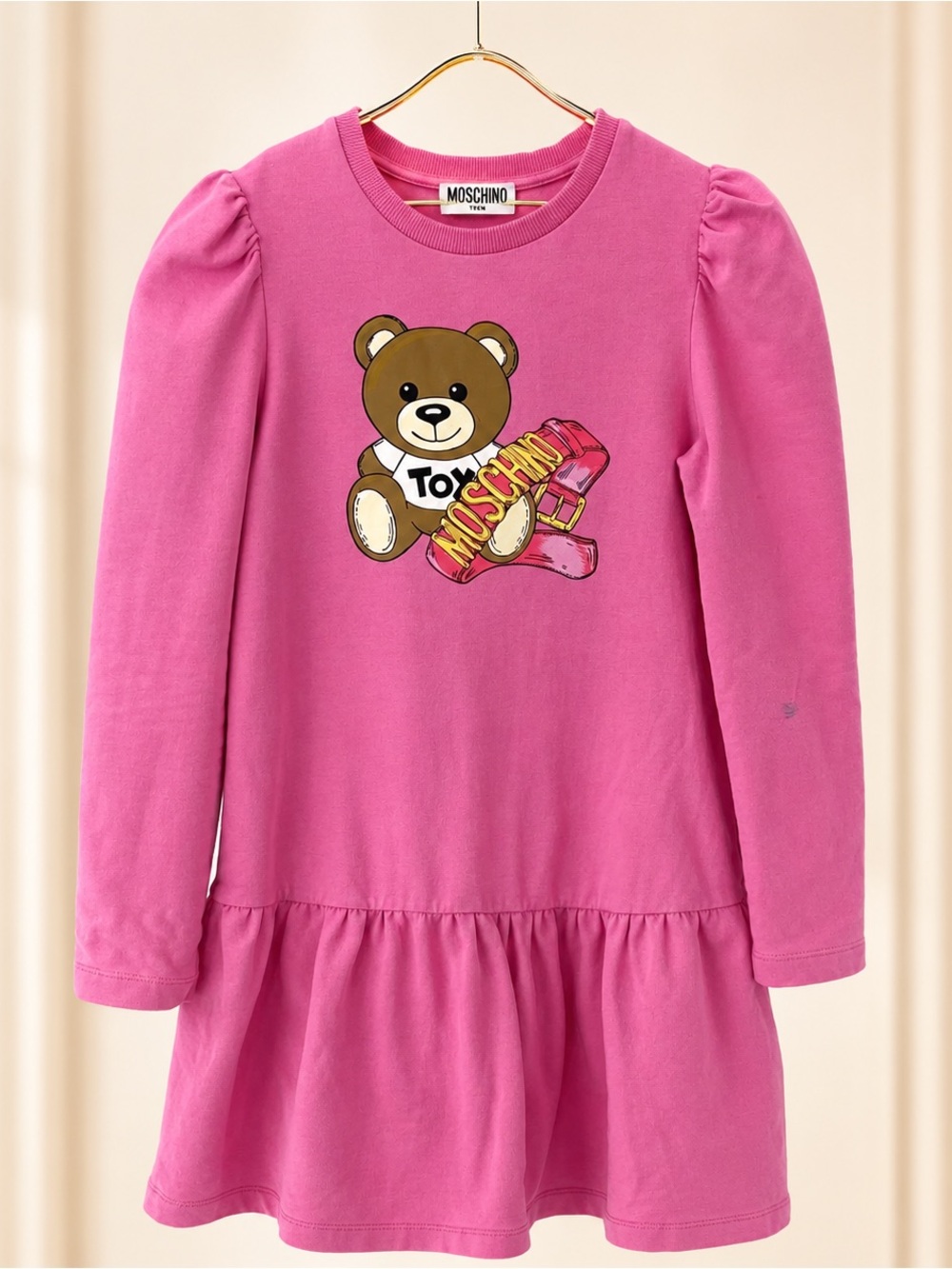 Moschino girls pink teddy bear dress
Size 10